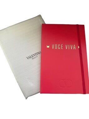 Valentino Voce Viva Red Notebook with Gold Logo. GWP